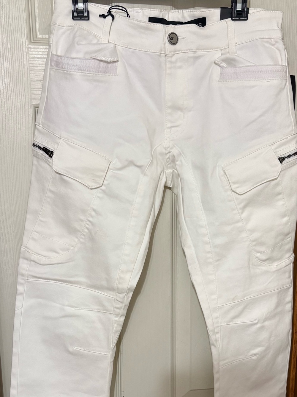 Men's White stretch skinny Cargo Pants X-RAY 30x30 brand new